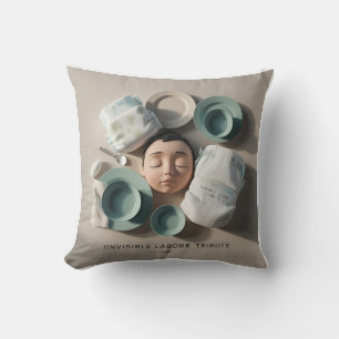 Seen & Celebrated: Invisible Labour 3D Tribute Throw Pillow