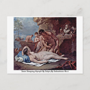 Seen Sleeping Nymph By Satyrs,By Sebastiano Ricci Postcard