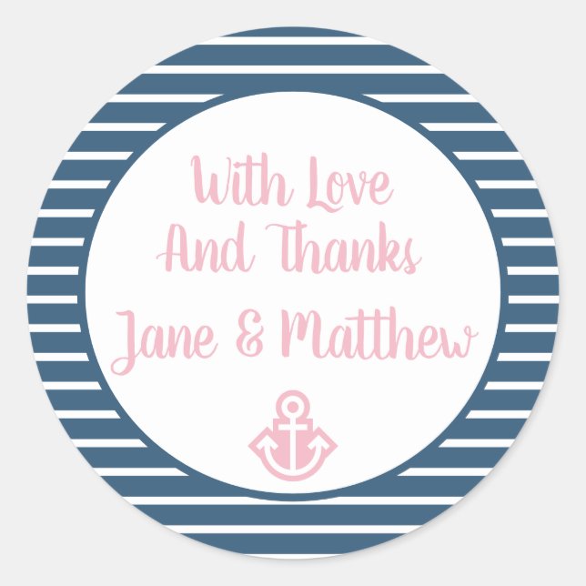 Seersucker Thank You Customizable Sticker (Front)