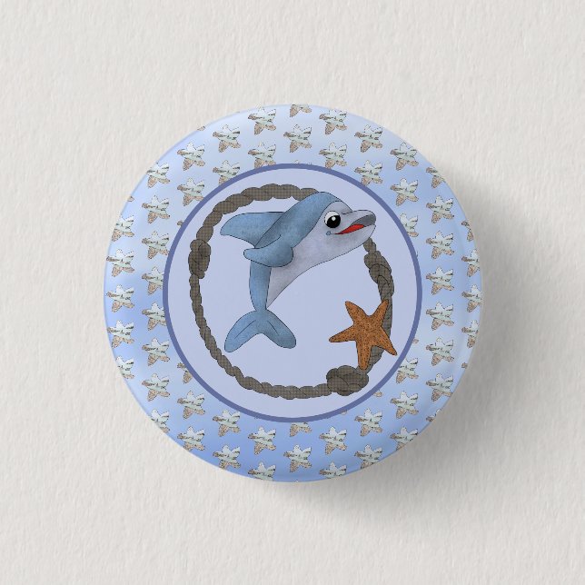 Seestern mit Muster  1 Inch Round Button (Front)