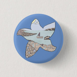 Seestern mit muster 1 inch round button