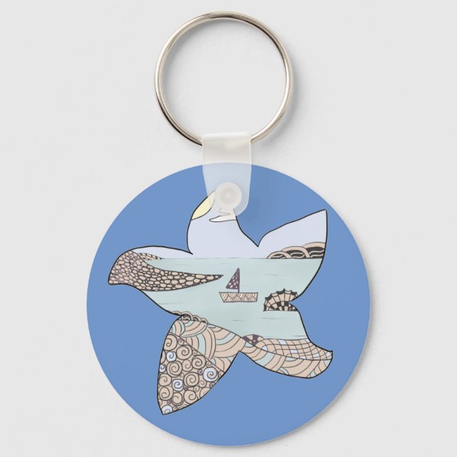 Seestern mit Muster Keychain (Front)