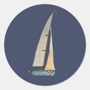 Segelschiff  classic round sticker