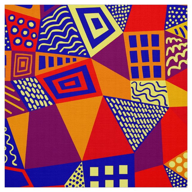 Segmented Abstract 070717 - Colours 01 Fabric (Swatch)