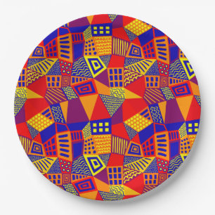 Segmented Abstract 070717 - Colours 01 Paper Plate