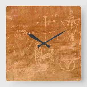 Sego Canyon Petroglyphs - Thompson Springs - Utah Square Wall Clock
