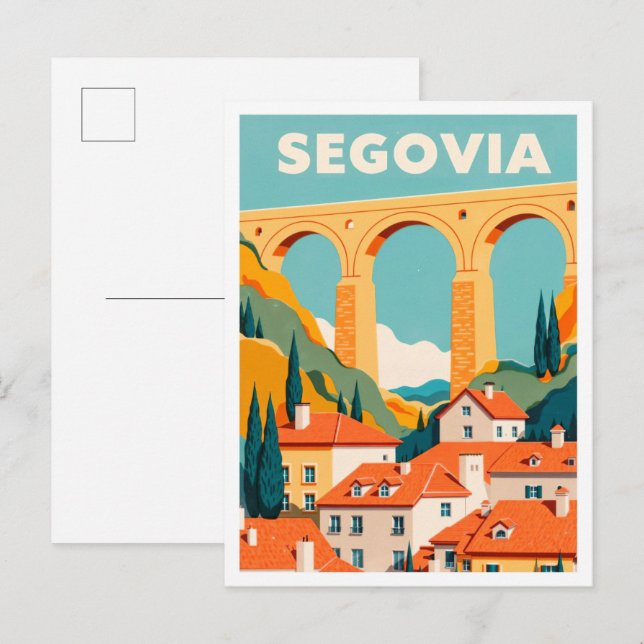 Segovia Spain Art vintage Travel Postcard (Front/Back)