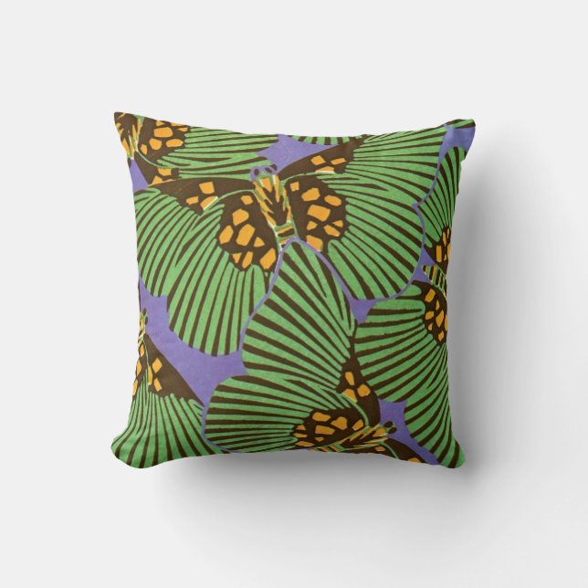 Séguy’s Art Deco Butterflies Throw Pillow (Front)