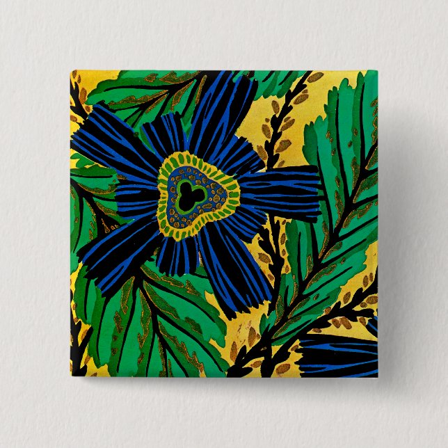 Seguy's Art Deco #3 at Emporio Moffa 2 Inch Square Button (Front)