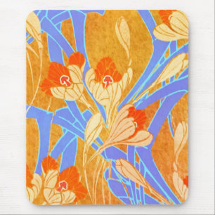 Seguy's Art Deco Orange Flowers - Mousepad
