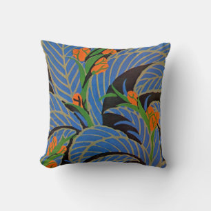 Seguy's Art Deco Tropical Night Throw Pillow