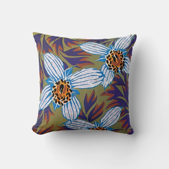 Seguy's Art Deco White Flower – Pillow (Front)