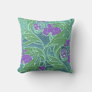 Seguy's Vintage Purple Flower Design Throw Pillow