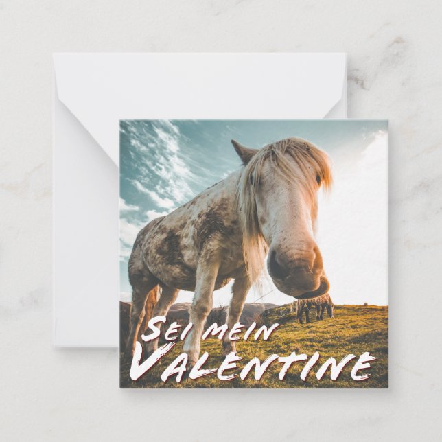 Sei mein Valentin mit schauenden Pferd Card (Front)