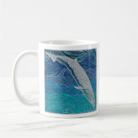 Sei Whale papercut painting - Falkland Islands