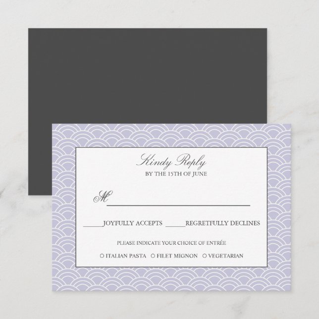 Seigaiha | Dusty Lilac Japanese wave menu option (Front/Back)