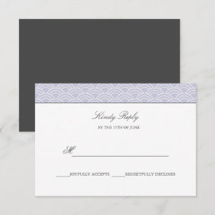 Seigaiha   Dusty Lilac Japanese wave wedding rsvp