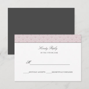 Seigaiha Dusty Rose Japanese wave wedding rsvp