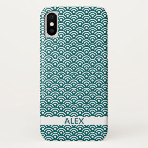 Seigaiha Japanese Pattern Personalized Name Case-Mate iPhone Case