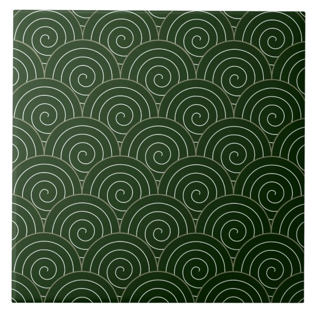 Seigaiha Seamless Pattern  Ceramic Tile (Front)