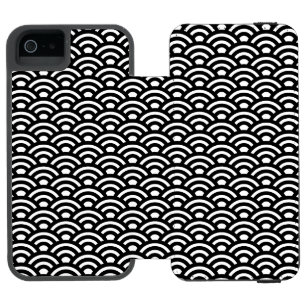 Seigaiha, Waves, Japanese, Black and White Incipio Watson™ iPhone 5 Wallet Case