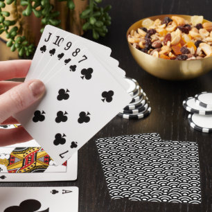 Seigaiha, Waves, Japanese, Black and White Playing Cards