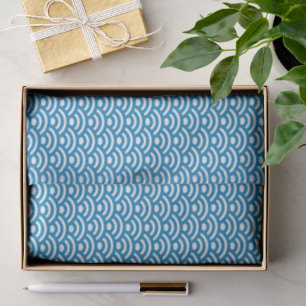 Seigaiha, Waves, Japanese, Blue and White Tissue Paper