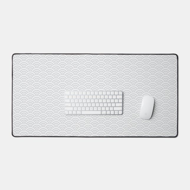 Seigaiha White | Mat de bureau (Clavier et souris)