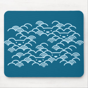 SEIGAIHA with Polar Bear (light blue) Mouse Pad