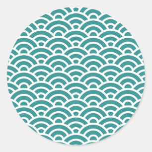 SEIHEKI 168 Seigaiha Waves - Energetic Ver.  Classic Round Sticker