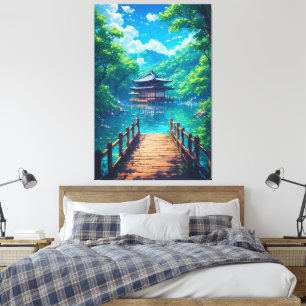 (Seijaku no Kohan) -  Lakeside Serenity Canvas Print