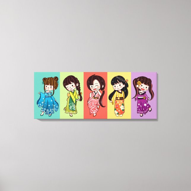 Seijin no Hi Kimono Girls Canvas (Front)