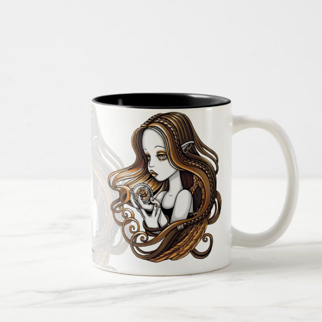 "Seika" Amber Rose Crystal Ball Angel Mug (Right)