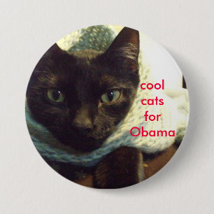 Seimei- Cool Cats for Obama 3 Inch Round Button
