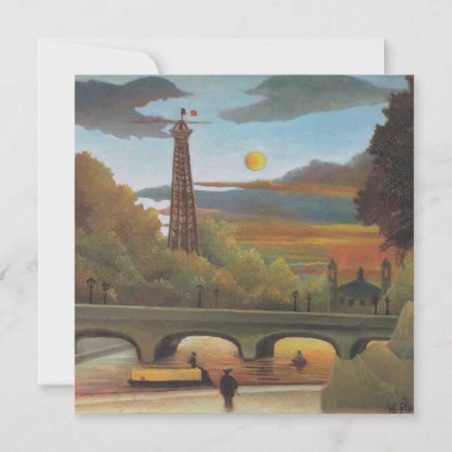 Seine and Eiffel Tower at Sunset by Henri Rousseau (Front)
