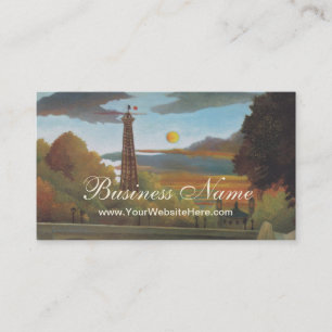 Seine and Eiffel Tower at Sunset by Henri Rousseau Business Card