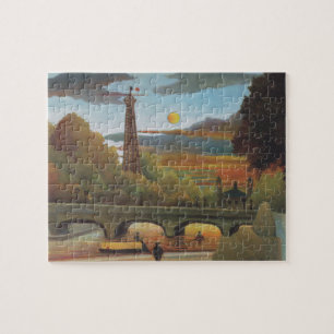Seine and Eiffel Tower at Sunset by Henri Rousseau Jigsaw Puzzle