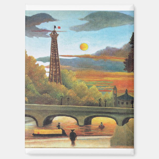 Seine and Eiffel Tower in Sunset, Magnet (Front)