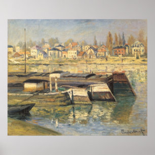 Seine at Asnieres by Claude Monet, Impressionism Poster