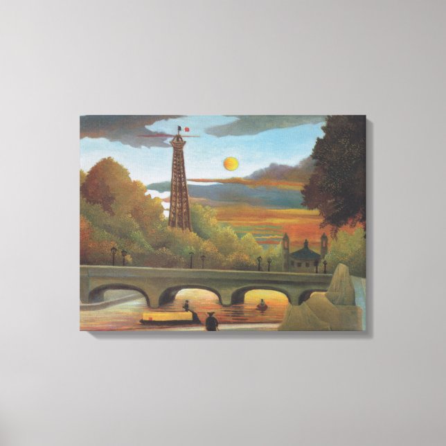 Seine & Eiffel Tower in the Sunset (Paris, France) Canvas Print (Front)