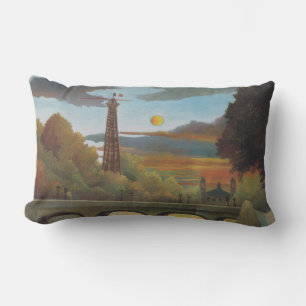 Seine & Eiffel Tower in the Sunset (Paris, France) Lumbar Pillow