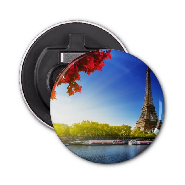 Seine In Paris With Eiffel Tower In Autumn Time Bottle Opener (Front)