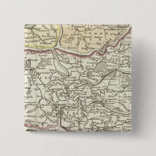 Seine River 2 Inch Square Button (Front)