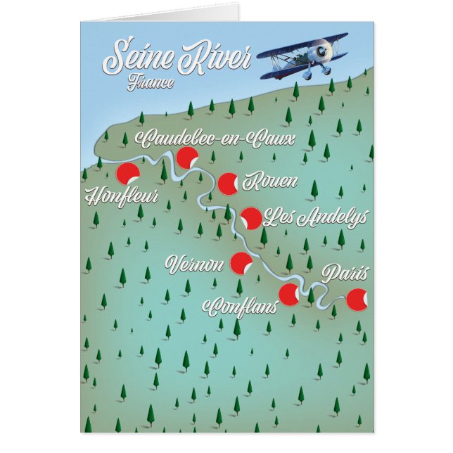 Seine River France vintage map (Front)
