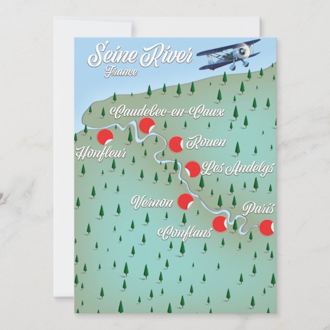 Seine River France vintage map (Front)