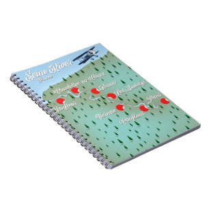 Seine River France vintage map Notebook
