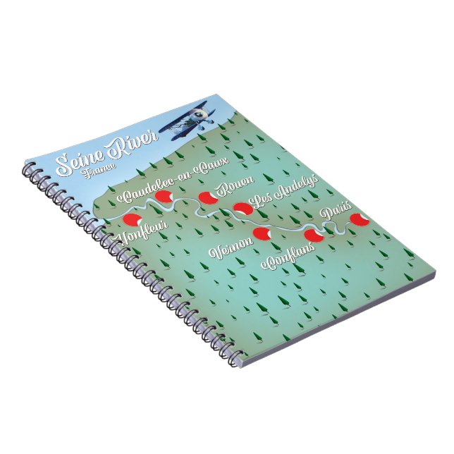 Seine River France vintage map Notebook (Right Side)