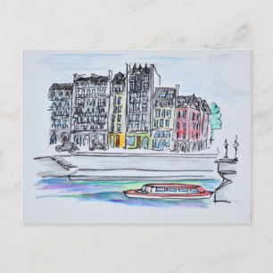 Seine River   Ile Saint-Louis, Paris Postcard