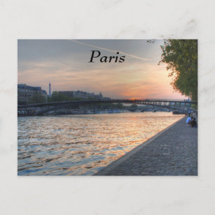 Seine sunset postcard