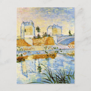 Seine with the Pont de Clichy, Vincent van Gogh Postcard
